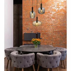 Luminaires Globo Lighting Valletta Suspension Noir, 3 lumières