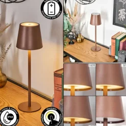 hofstein Vannie Lampe de table d'extérieur, Lampe à poser LED Brun, 1 lumière