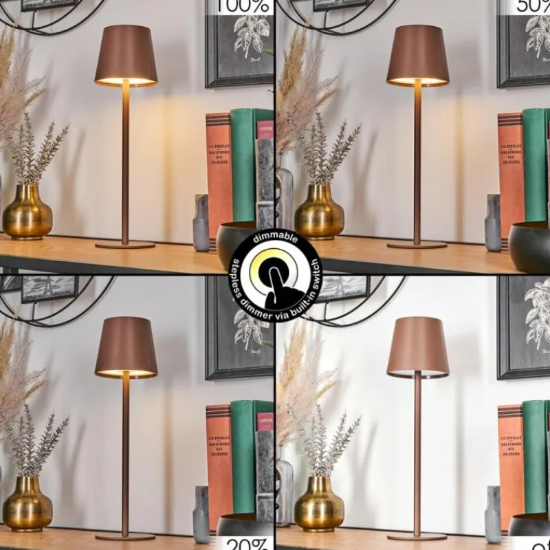 hofstein Vannie Lampe de table d'extérieur, Lampe à poser LED Brun, 1 lumière