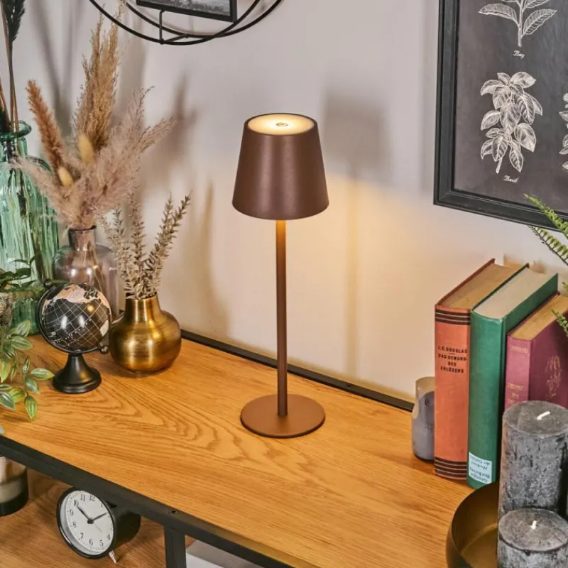 hofstein Vannie Lampe de table d'extérieur, Lampe à poser LED Brun, 1 lumière