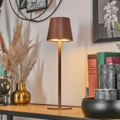 hofstein Vannie Lampe de table d'extérieur, Lampe à poser LED Brun, 1 lumière