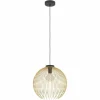 Lampes Dorées-Luminaires Eglo VENEZUELA Suspension Or, Noir, 1 lumière