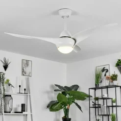 hofstein Ventilateur de plafond Malloa LED Blanc, 1 lumière, Télécommandes