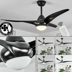 hofstein Ventilateur de plafond Malloa LED Noir, 1 lumière, Télécommandes