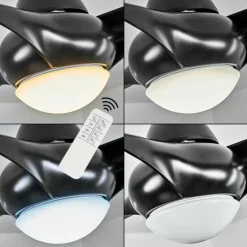 hofstein Ventilateur de plafond Malloa LED Noir, 1 lumière, Télécommandes
