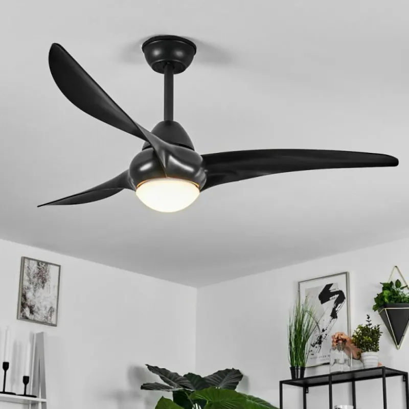 hofstein Ventilateur de plafond Malloa LED Noir, 1 lumière, Télécommandes