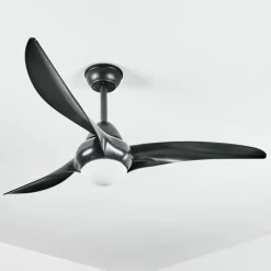 hofstein Ventilateur de plafond Malloa LED Noir, 1 lumière, Télécommandes