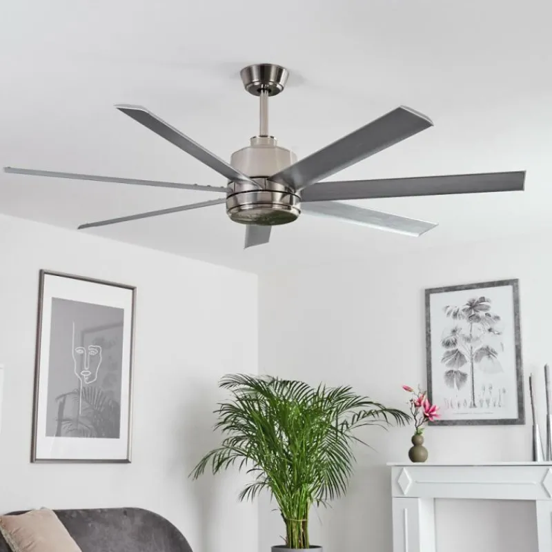 hofstein Ventilateur de plafond Aargaard Acier inoxydable, Télécommandes