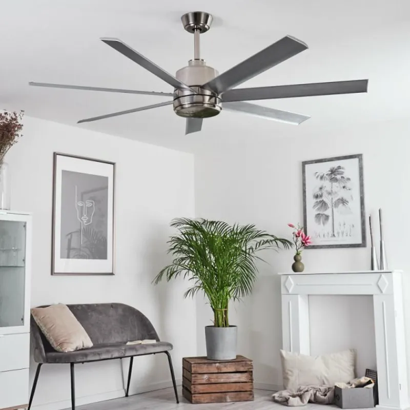 hofstein Ventilateur de plafond Aargaard Acier inoxydable, Télécommandes