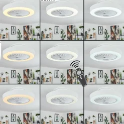 hofstein Ventilateur de plafond Azenha LED Blanc, 1 lumière, Télécommandes
