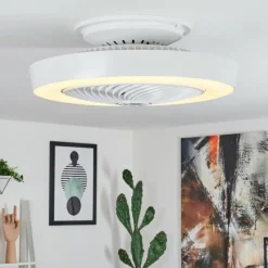 hofstein Ventilateur de plafond Azenha LED Blanc, 1 lumière, Télécommandes