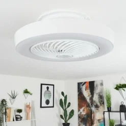 hofstein Ventilateur de plafond Azenha LED Blanc, 1 lumière, Télécommandes