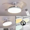 hofstein Ventilateur de plafond Bendigo LED Chrome, Transparent, Blanc, 1 lumière