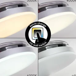 hofstein Ventilateur de plafond Bendigo LED Chrome, 1 lumière