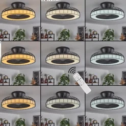 hofstein Ventilateur de plafond Burmeister LED Noir, 1 lumière, Télécommandes