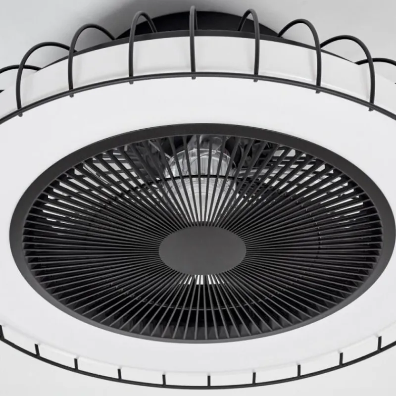 hofstein Ventilateur de plafond Burmeister LED Noir, 1 lumière, Télécommandes