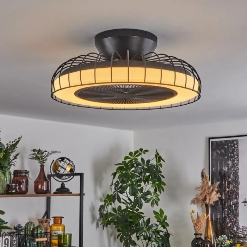 hofstein Ventilateur de plafond Burmeister LED Noir, 1 lumière, Télécommandes