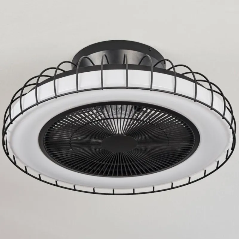 hofstein Ventilateur de plafond Burmeister LED Noir, 1 lumière, Télécommandes