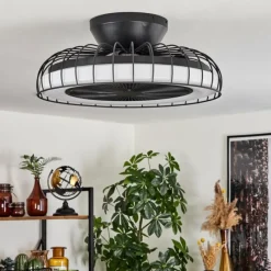 hofstein Ventilateur de plafond Burmeister LED Noir, 1 lumière, Télécommandes