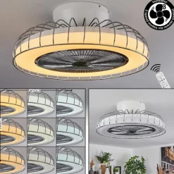 hofstein Ventilateur de plafond Burmeister LED Blanc, 1 lumière, Télécommandes