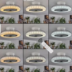 hofstein Ventilateur de plafond Burmeister LED Blanc, 1 lumière, Télécommandes