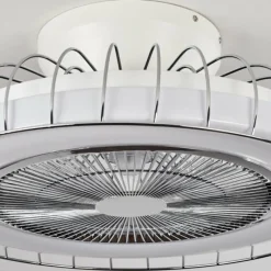 hofstein Ventilateur de plafond Burmeister LED Blanc, 1 lumière, Télécommandes