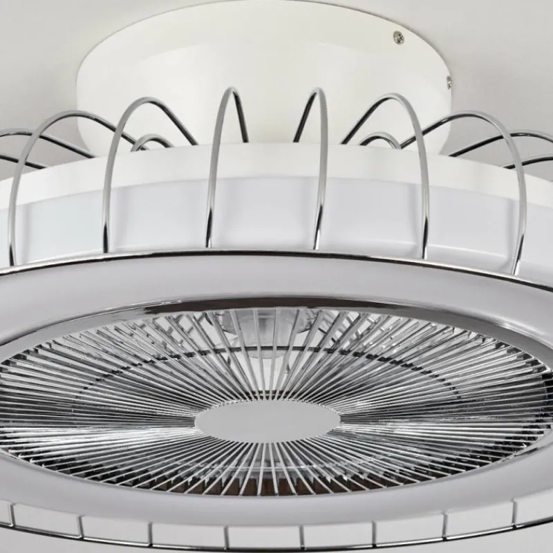 hofstein Ventilateur de plafond Burmeister LED Blanc, 1 lumière, Télécommandes