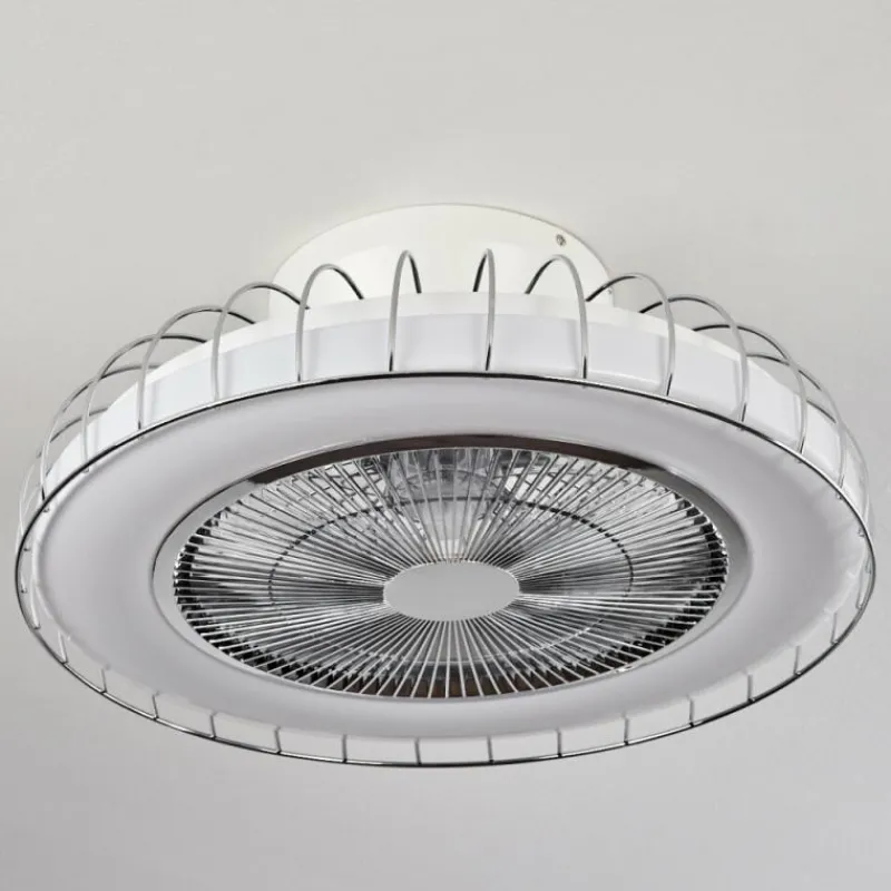 hofstein Ventilateur de plafond Burmeister LED Blanc, 1 lumière, Télécommandes