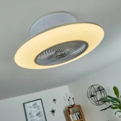 hofstein Ventilateur de plafond Chaville LED Blanc, 1 lumière, Télécommandes