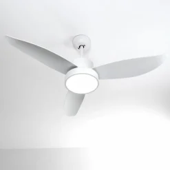 hofstein Ventilateur de plafond Doha LED Blanc, 1 lumière, Télécommandes