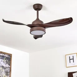 hofstein Ventilateur de plafond Doha LED Brun, 1 lumière, Télécommandes
