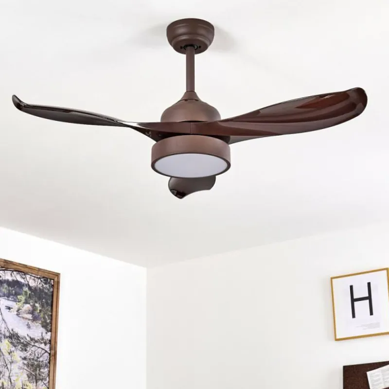 hofstein Ventilateur de plafond Doha LED Brun, 1 lumière, Télécommandes