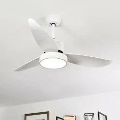 hofstein Ventilateur de plafond Doha LED Blanc, 1 lumière, Télécommandes