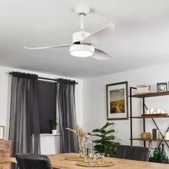 hofstein Ventilateur de plafond Doha LED Blanc, 1 lumière, Télécommandes