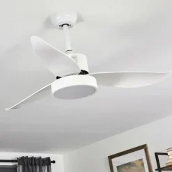 hofstein Ventilateur de plafond Doha LED Blanc, 1 lumière, Télécommandes