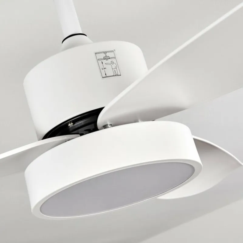 hofstein Ventilateur de plafond Doha LED Blanc, 1 lumière, Télécommandes