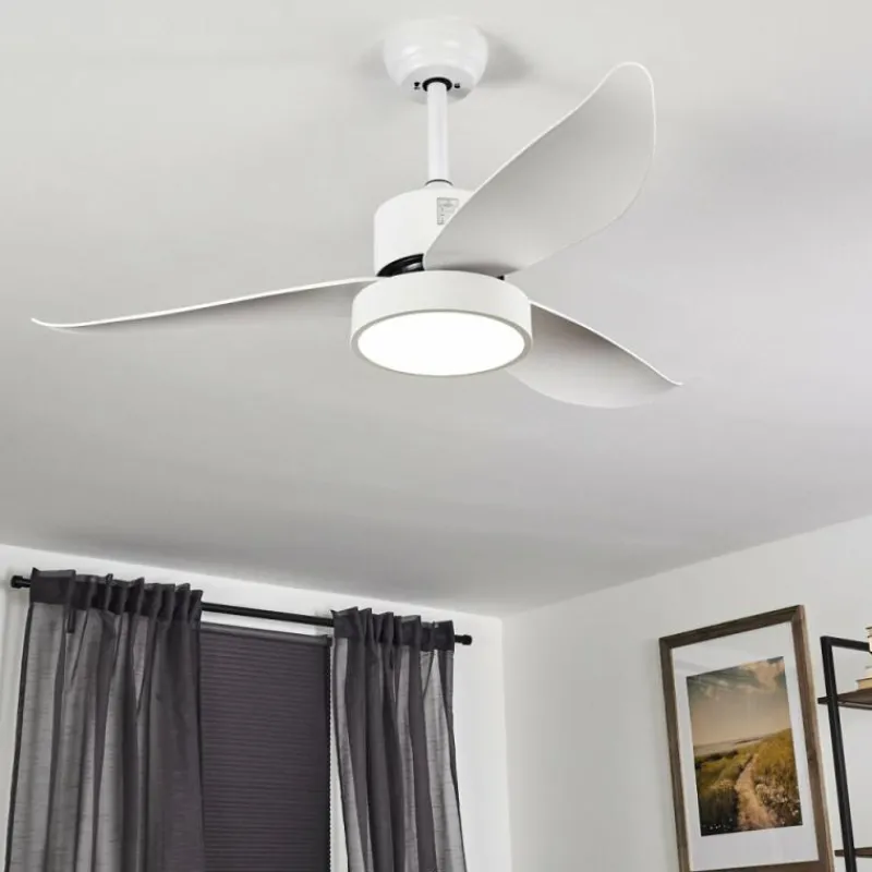 hofstein Ventilateur de plafond Doha LED Blanc, 1 lumière, Télécommandes