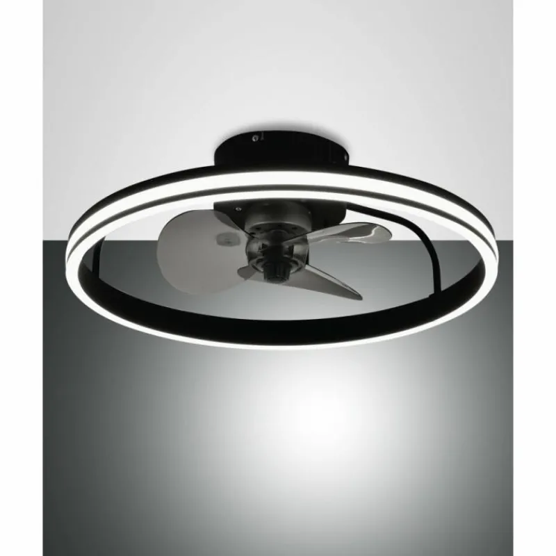 Luminaires Fabas Luce Ventilateur de plafond Fabas Luce Relais LED Noir, 1 lumière