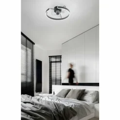 Luminaires Fabas Luce Ventilateur de plafond Fabas Luce Savoy LED Noir, 1 lumière