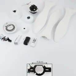 hofstein Ventilateur de plafond Follseland LED Blanc, 1 lumière, Télécommandes