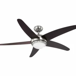 Luminaires Globo Lighting Ventilateur de plafond Globo Fabiola Bois foncé, Nickel mat, 1 lumière, Télécommandes