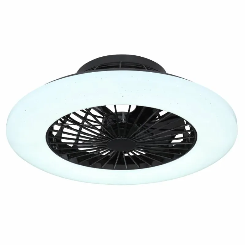 Luminaires Globo Lighting Ventilateur de plafond Globo TRAVO LED Noir, 1 lumière, Télécommandes