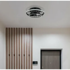 Luminaires Globo Lighting Ventilateur de plafond Globo LEONHARD LED Noir, 1 lumière, Télécommandes