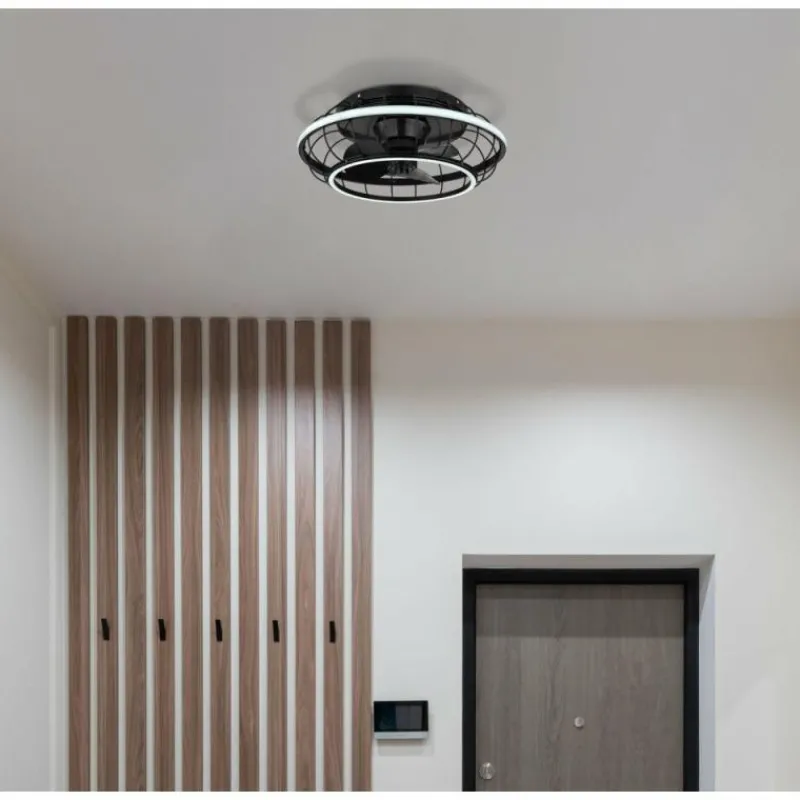 Luminaires Globo Lighting Ventilateur de plafond Globo LEONHARD LED Noir, 1 lumière, Télécommandes