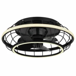 Luminaires Globo Lighting Ventilateur de plafond Globo LEONHARD LED Noir, 1 lumière, Télécommandes