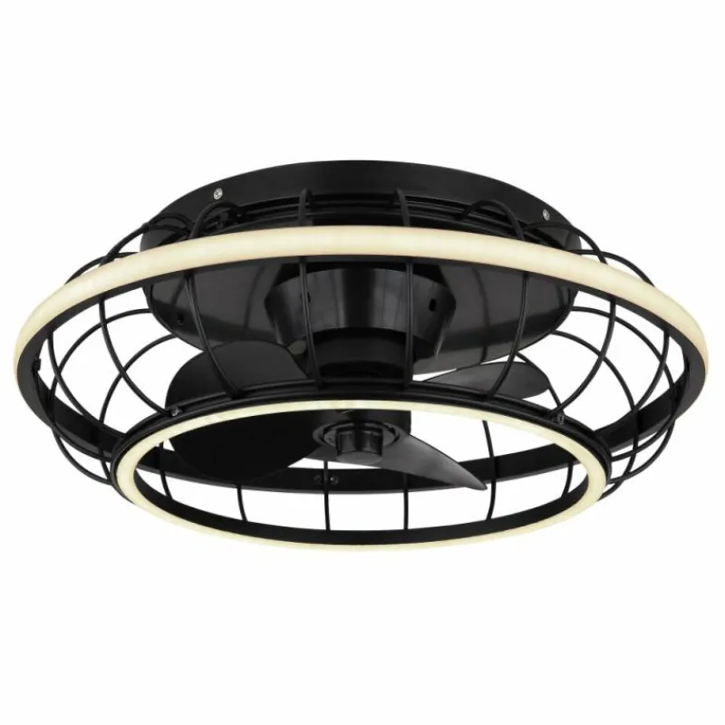 Luminaires Globo Lighting Ventilateur de plafond Globo LEONHARD LED Noir, 1 lumière, Télécommandes
