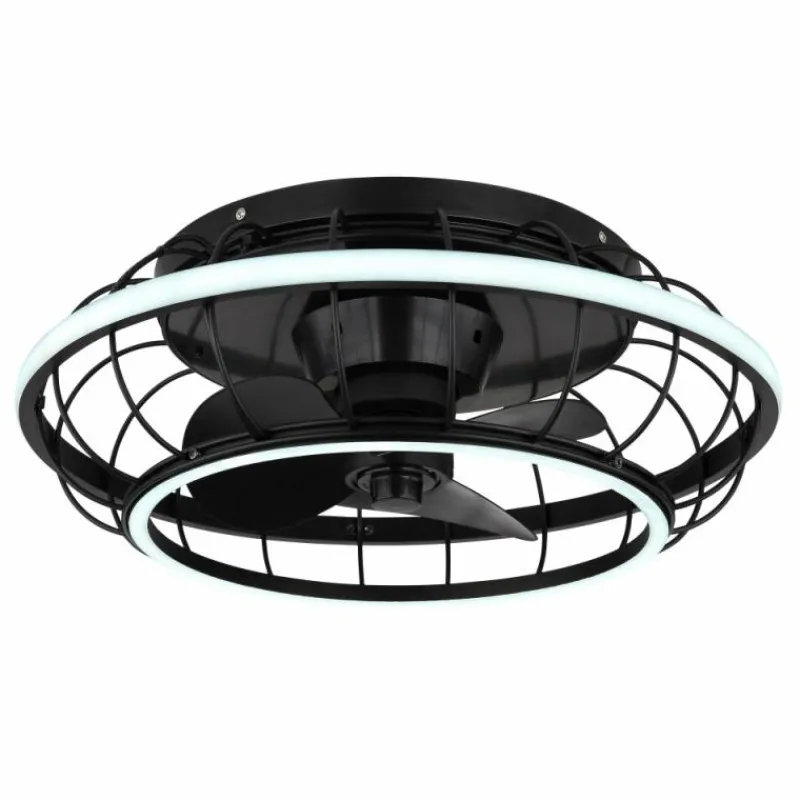 Luminaires Globo Lighting Ventilateur de plafond Globo LEONHARD LED Noir, 1 lumière, Télécommandes