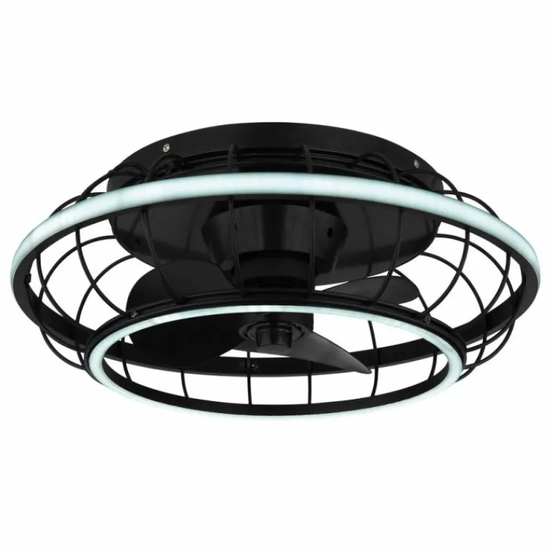 Luminaires Globo Lighting Ventilateur de plafond Globo LEONHARD LED Noir, 1 lumière, Télécommandes