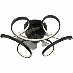 Luminaires Globo Lighting Ventilateur de plafond Globo LORIS LED Noir, 1 lumière, Télécommandes