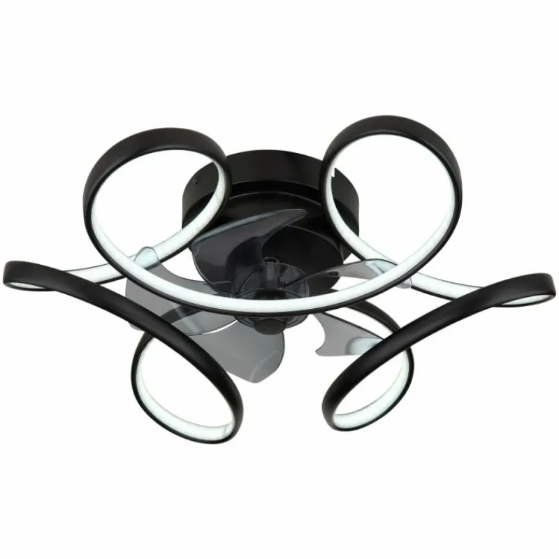 Luminaires Globo Lighting Ventilateur de plafond Globo LORIS LED Noir, 1 lumière, Télécommandes